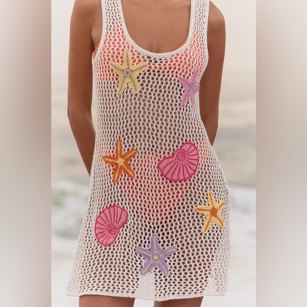 Capittana Patsie Embroidered Mesh Beach Dress